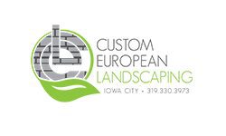 A logo of custom european landscaping