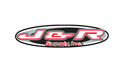 A black and red logo for j & r supply inc.