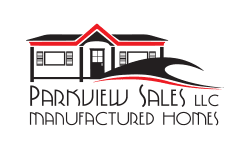 A logo of a home with the words parkview sales llc manufactured homes.