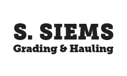 A black and white image of the logo for b. Siems trading & hauling