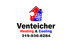 A logo of venteicher heating and cooling