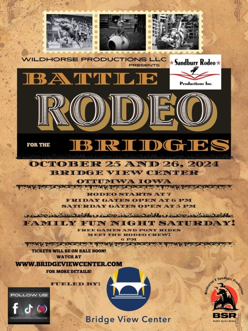 Battle Rodeo poster for Bridges, Iowa.