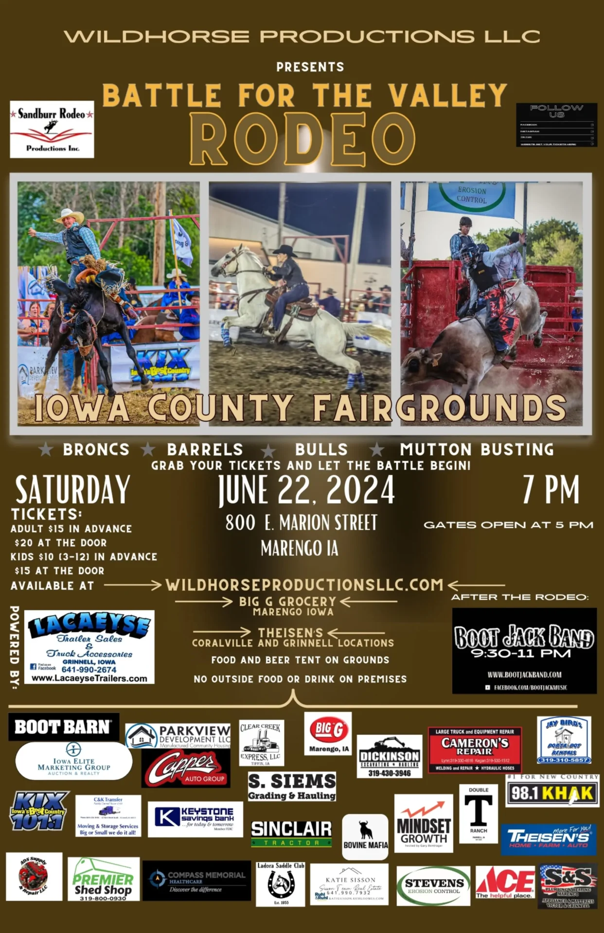 Rodeo event at Iowa County Fairgrounds.