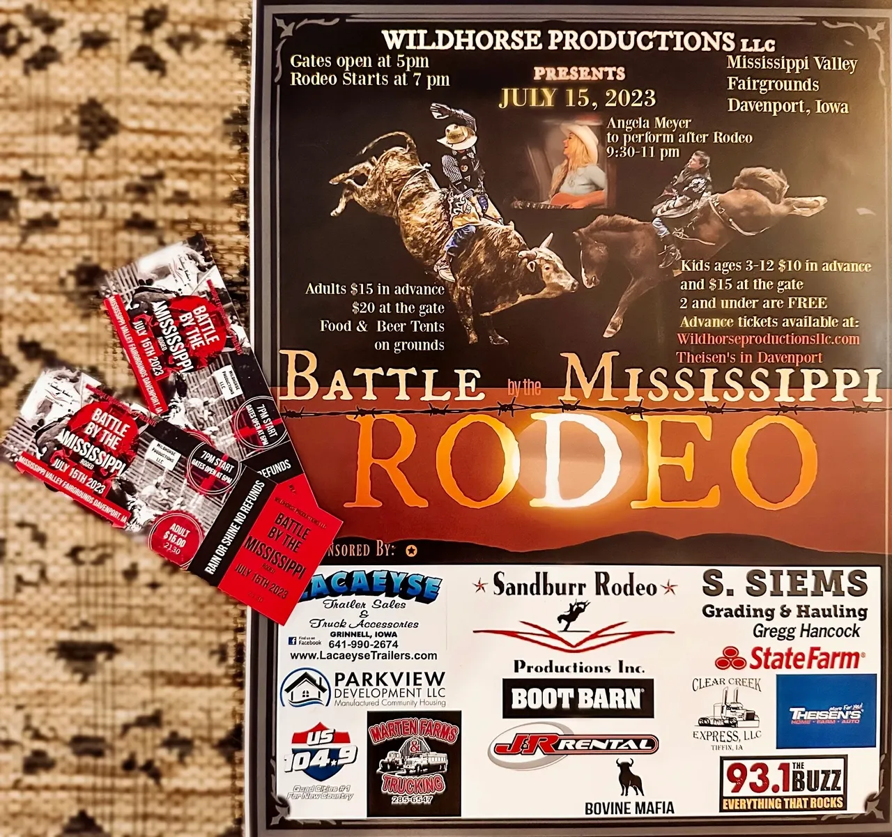 A poster of the battle of mississippi rodeo.
