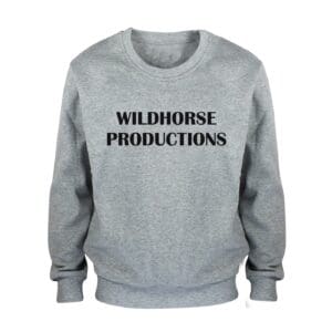 A sweatshirt with wildhorse productions printed on it.